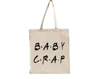 Bolsa personalizada para itens de bebê, presente único e divertido para chá de bebê, amiga, sacola reutilizável para compras, bolsa de ombro, presente exclusivo da internet.