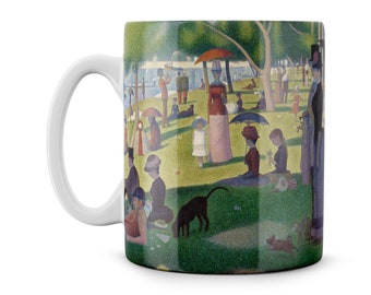 Georges Seurat A Sunday At La Grande Jatte  Masterpiece Painting Artwork Gift Meme  11oz Coffee Mug Tea Cup  Birthday Present  Pointillism