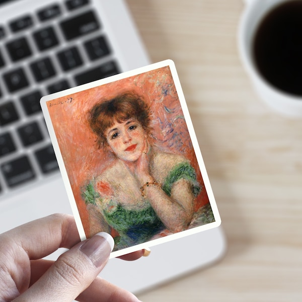 Jeanne Samary Pierre-Auguste Renoir Artiste Masterpiece Painting Artwork Vinyl Sticker Friend Student Laptop Sticker Impressionist gift