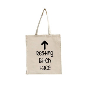 Resting Bitch Face Quote Funny  Travel Beach Summer Swim Bag Funny Reusable Tote Shopping Shoulder Internet Unique Gift