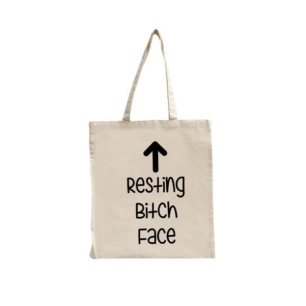 Resting Bitch Face Quote Funny  Travel Beach Summer Swim Bag Funny Reusable Tote Shopping Shoulder Internet Unique Gift