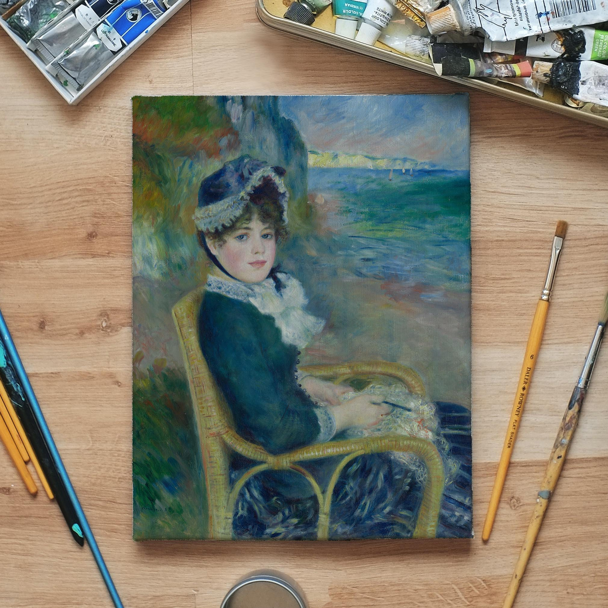 ルノワール　アートプリント　海辺にて ルノワール - 海辺にて - アートキャンバスプリント - フレームなし
