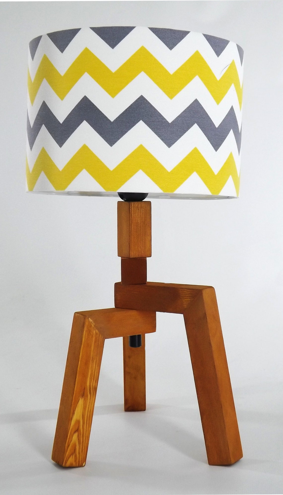 Wood table lamp natural lampshade home decor home gift Etsy