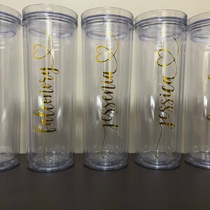 Clear Skinny Tumblers 16 oz - Insulated - Personalized- bachelorette party - vacation - girls trip - bridal shower - water bottle