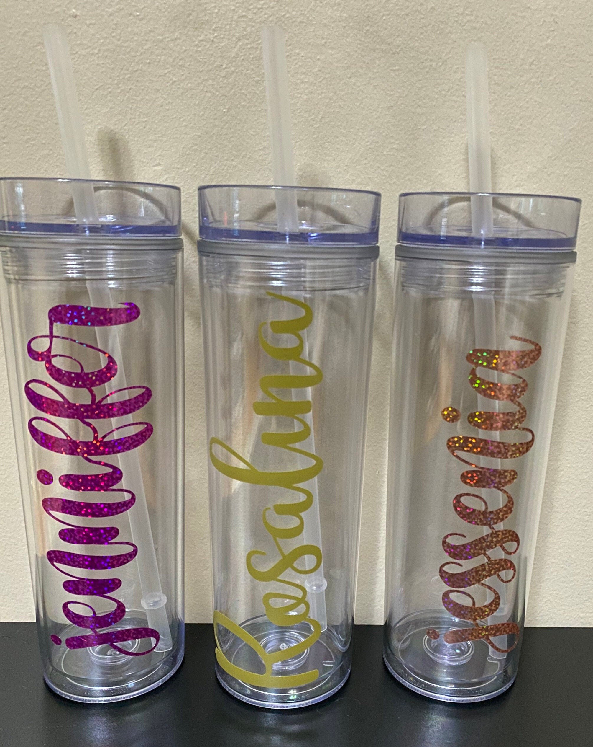 Clear Skinny Tumblers 16 Oz Insulated Personalized Etsy