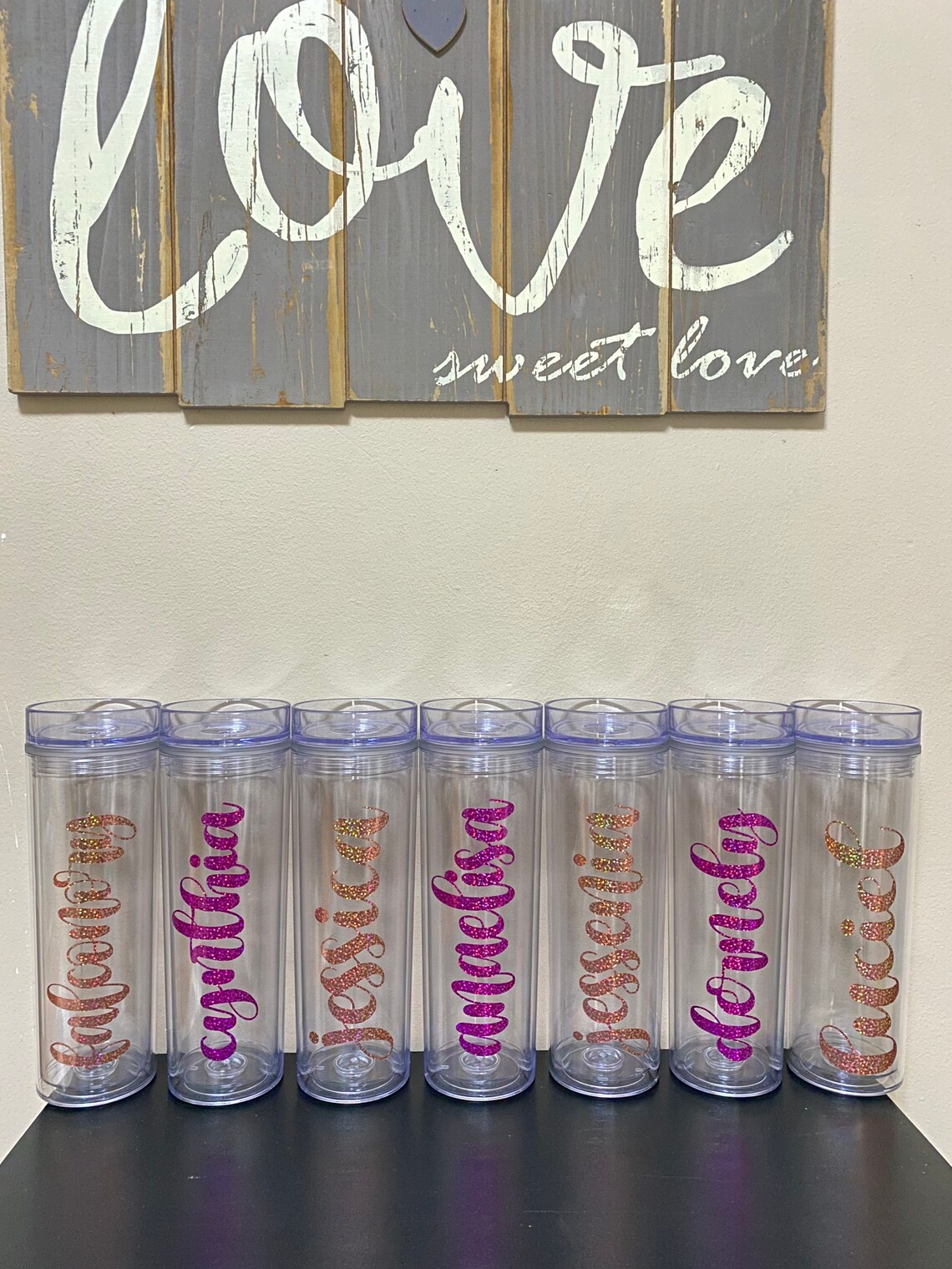 Clear Skinny Tumblers 16 Oz Insulated Personalized Etsy