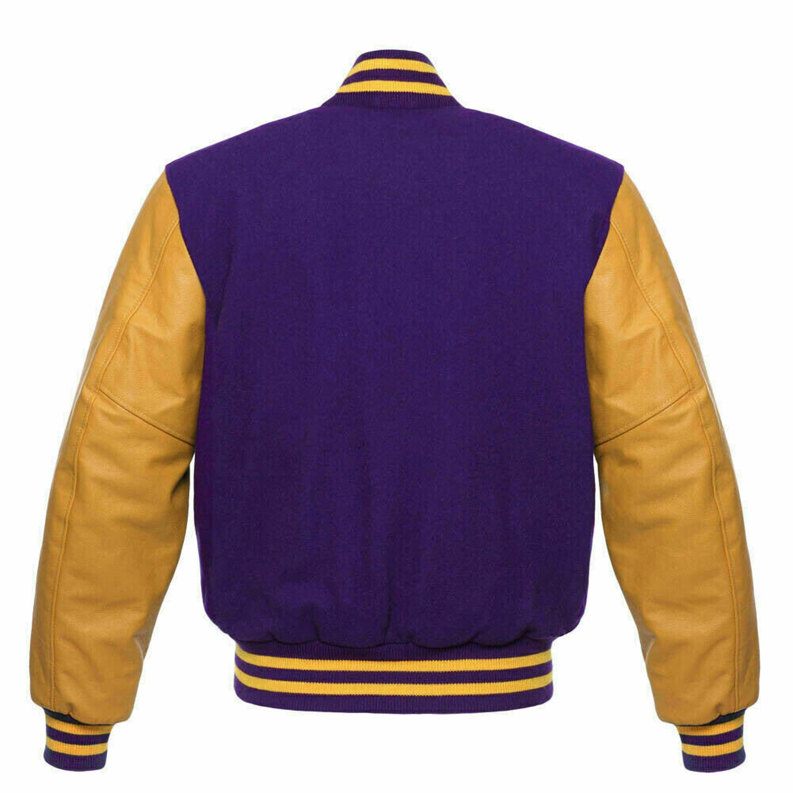 Varsity Letterman Purple Wool Jacket with Yellow Gold Leather Etsy