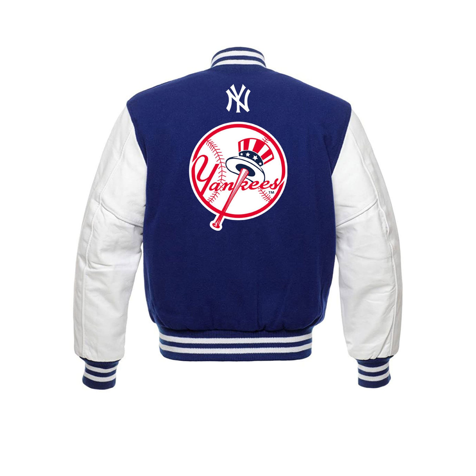 NY Yankees Varsity letterman Jacket Black Wool & White Leather Etsy
