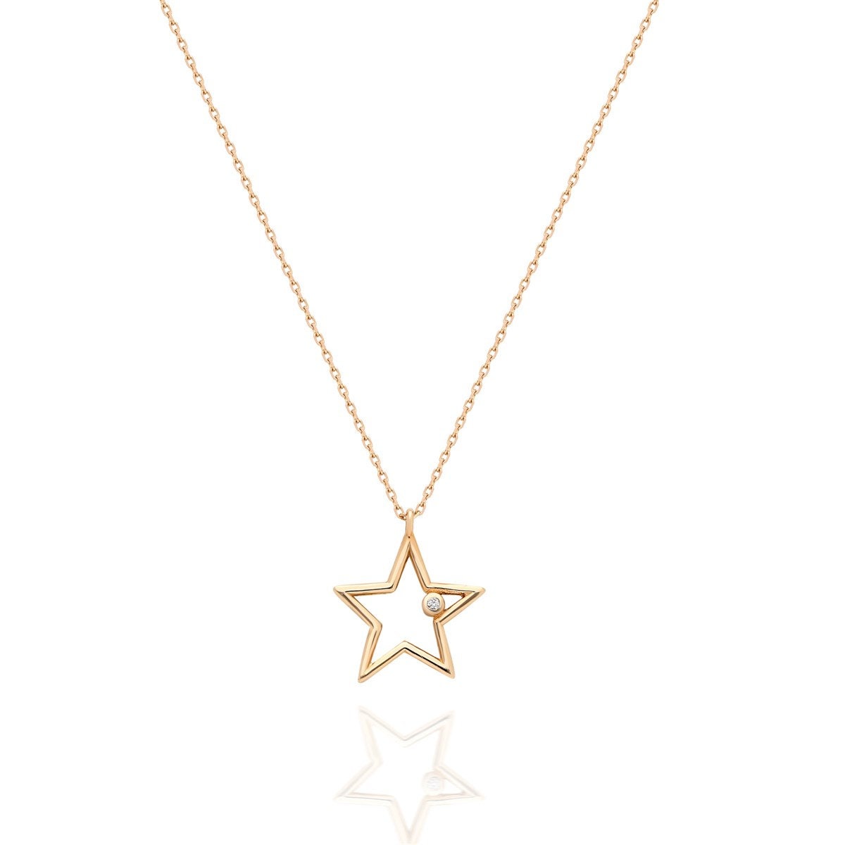 14k Gold Star Necklace & Gold Gold Necklace Etsy