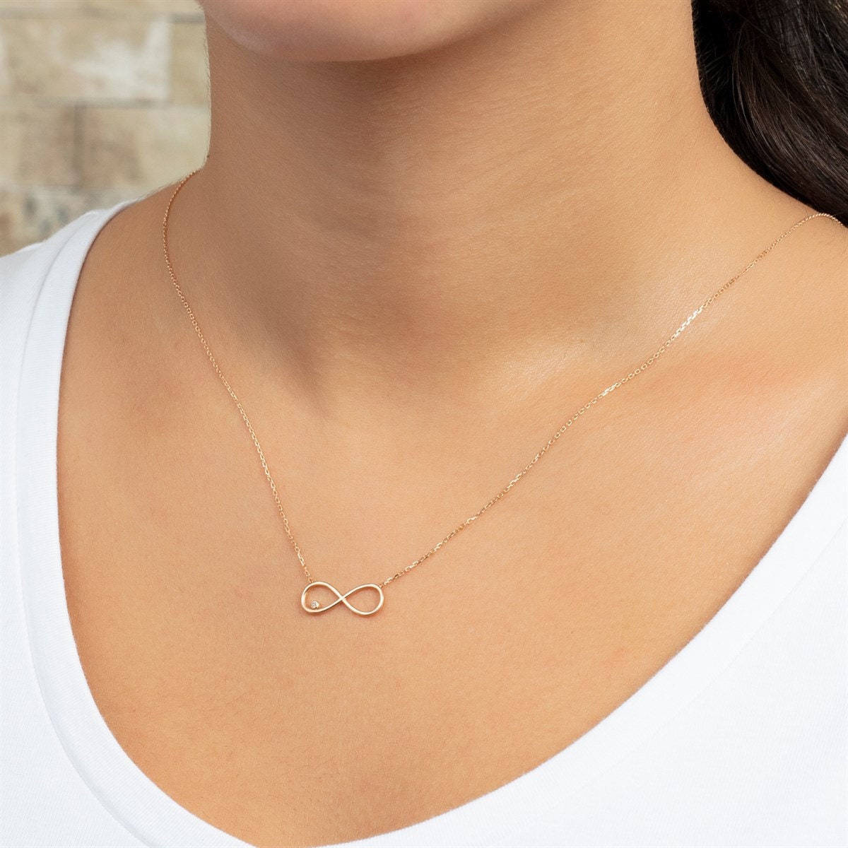 14k Gold Infinity Necklace & Gold Gold Necklace Etsy