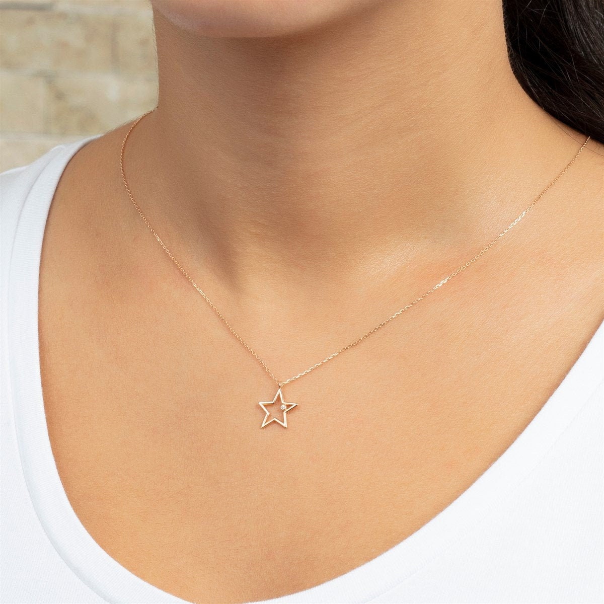 14k Gold Star Necklace & Gold Gold Necklace Etsy