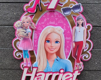 Personalised Barbie Cake Topper 3D With Name and