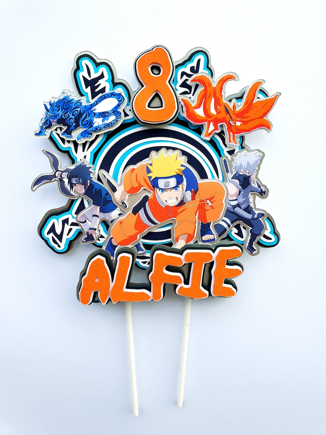 Personalised Naruto Cake Topper 3D With Name and Age Etsy