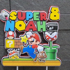 Personalised Super Mario cake topper 3D with Name and Age