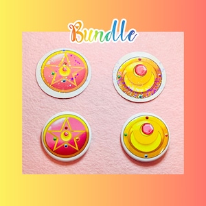 Moon Prism and Crystal Star- Stickers and Buttons (Sailor Moon)