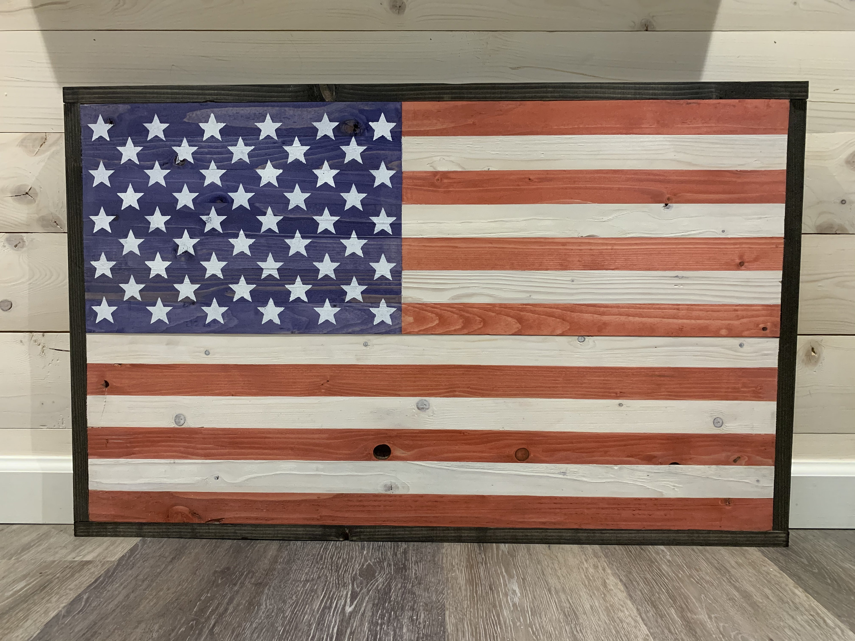 Bandera De Madera USMC Marine Corps 14x24 – Hecha A Mano En Nueva York – EGA Y Semper Fi Grabado