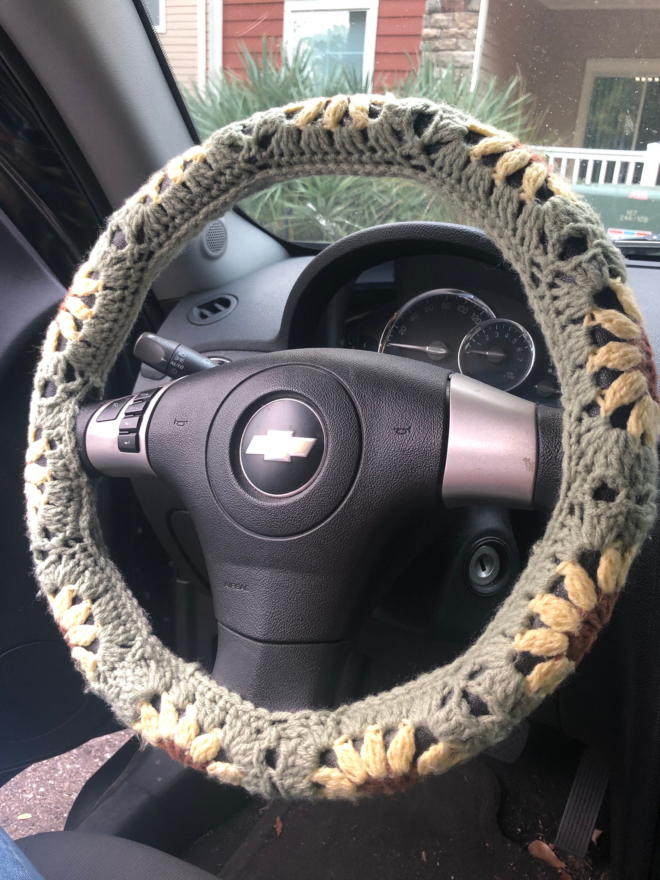 Floral Crochet Granny Square Steering Wheel Cover Etsy