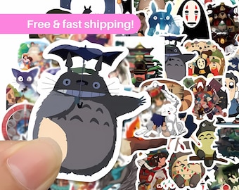 Studio Ghibli Stickers 50 Piece Pack – Waterproof Anime Decals (Totoro, Spirited Away)