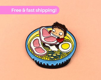 Ponyo Ramen Enamel Pin – Studio Ghibli Anime Lapel Badge