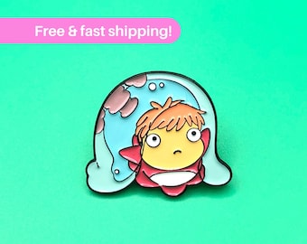 Studio Ghibli's Ponyo Hard Enamel Pin - Geschenk für Anime & Pop Kultur Fans