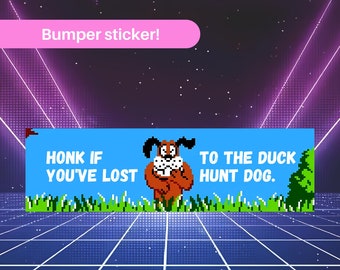 Retro Duck Hunt Dog Bumper Sticker – 8-Bit NES Gaming Decal