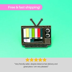 No Signal Retro TV Émail Pin - accessoire de mode vintage pour le style old school