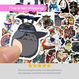 50 adesivi in vinile dello Studio Ghibli - Decalcomanie in PVC impermeabili e resistenti al sole per laptop, biciclette, telefoni, skateboard - Regalo anime perfetto