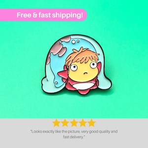 Studio Ghibli's Ponyo Hard Enamel Pin - Novelty Gift for Anime & Pop Culture Fans