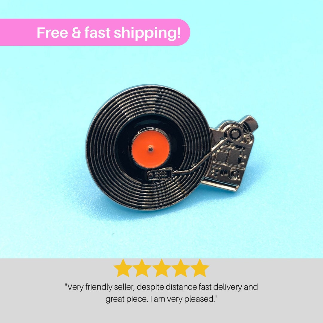 Retro Vinyl Record Player Enamel Pin – Vintage Turntable Music Badge - Etsy