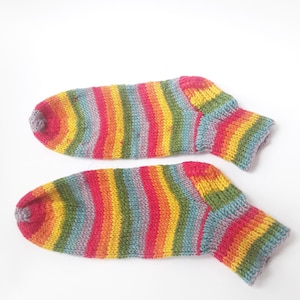 Hand Knitted Wool Socks: Warm Winter Leg Warmers - EU 37 / US 6