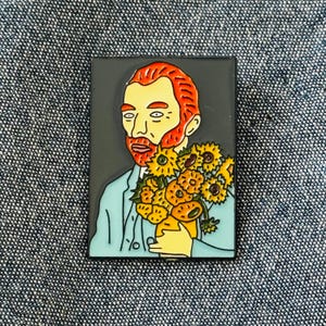 Vincent Van Gogh - Sunflowers - Self Portrait - Art History - Enamel Pin