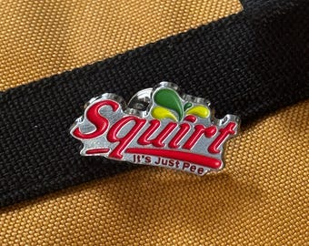 Squirt It’s Just Pee Enamel Pin | Funny Soda Parody Pin | Gross Humor Citrus Drink Pin | Bathroom Joke Lapel Pin | Gag Gift