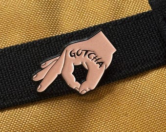 Gotcha Hand Gesture Enamel Pin | Funny Circle Game Pin | Meme Hand Pin | Sneaky Prank Pin | Internet Humor Lapel Pin