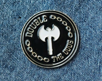 Double the Odds – Battle Axe & Chain Enamel Pin
