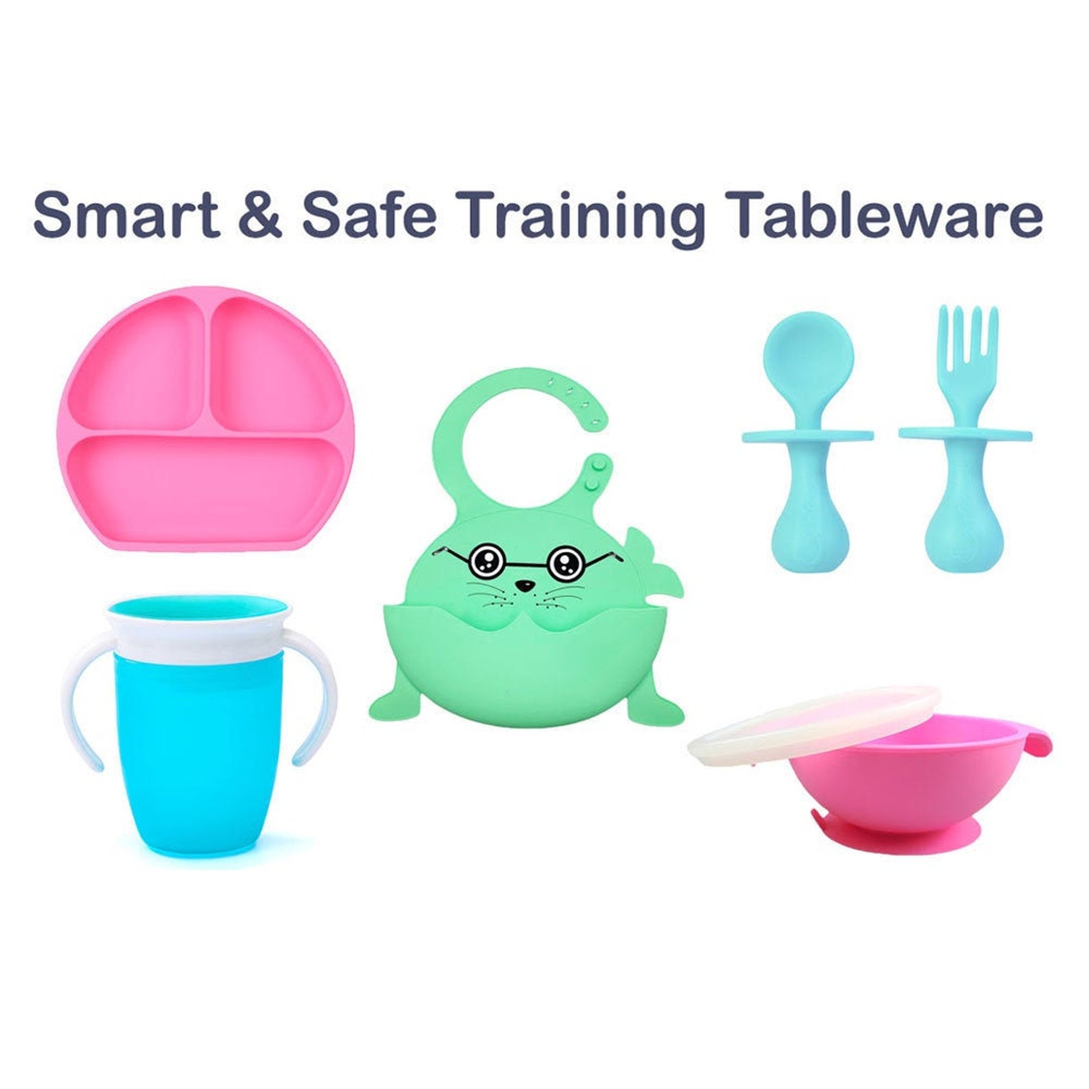 Silicone Baby Feeding Set Smart & Safe Training Tableware Etsy