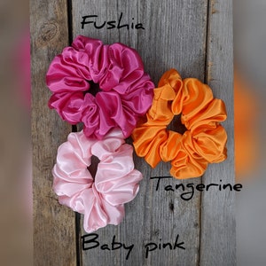 Luxury Satin Scrunchies available in 3 sizes