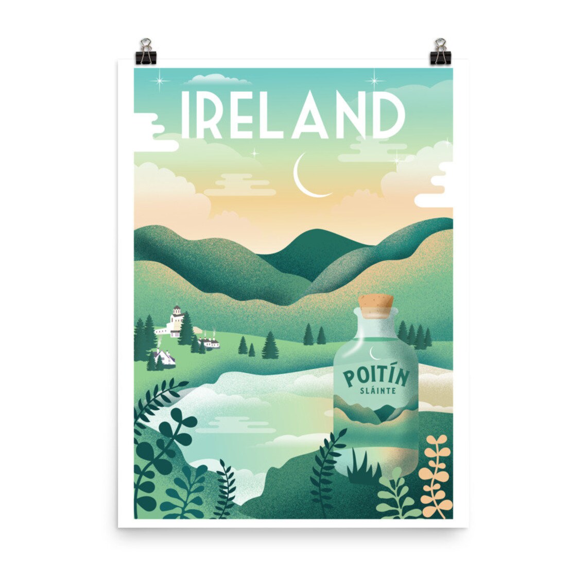 Retro Ireland Travel Poster Ireland Travel Art Vintage Etsy