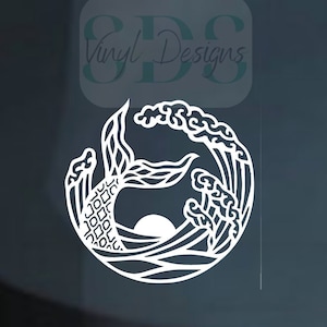 Small Ocean Wave Mermaid Tail  Decal