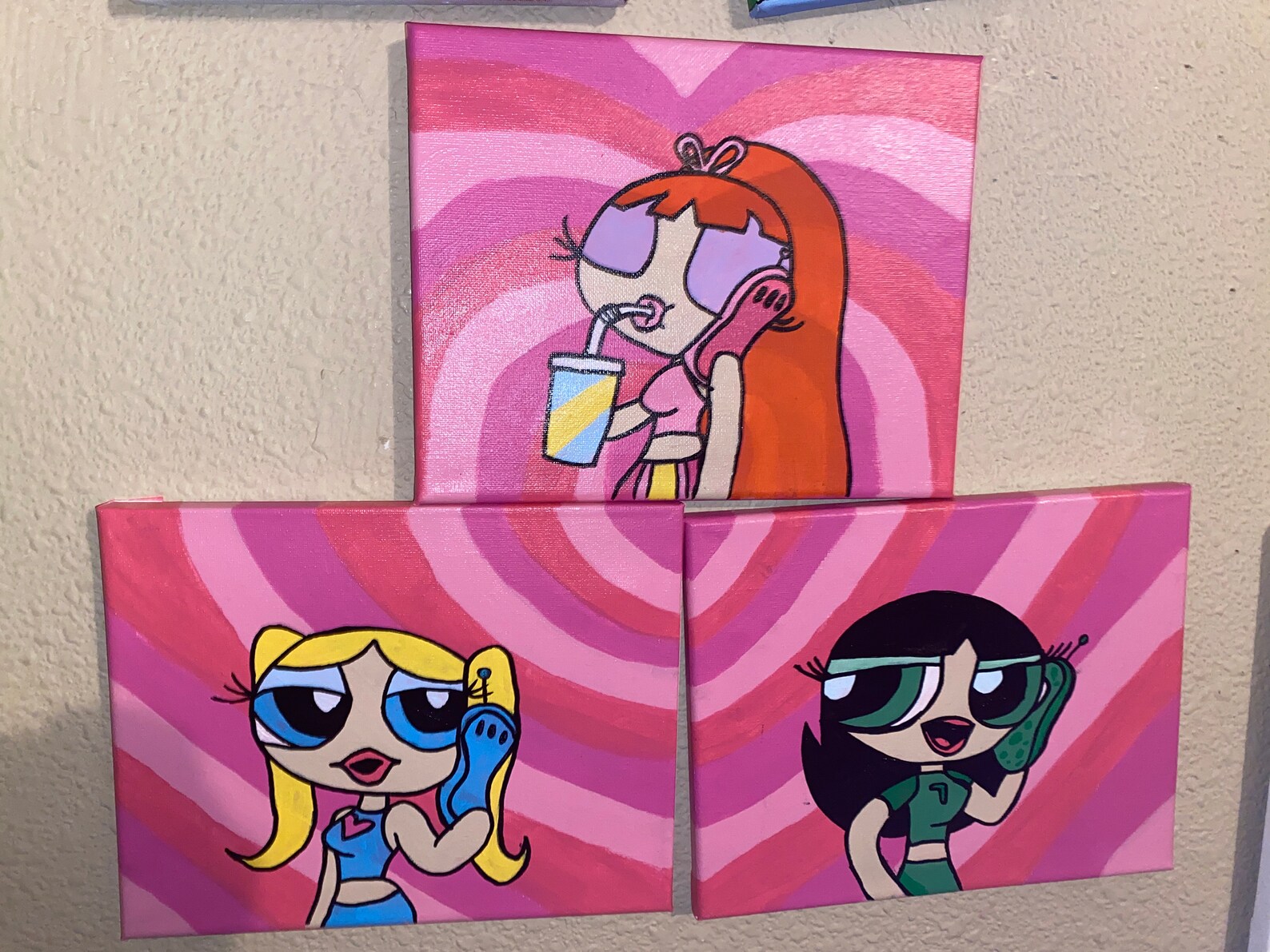 Power Puff Girls Painting Etsy