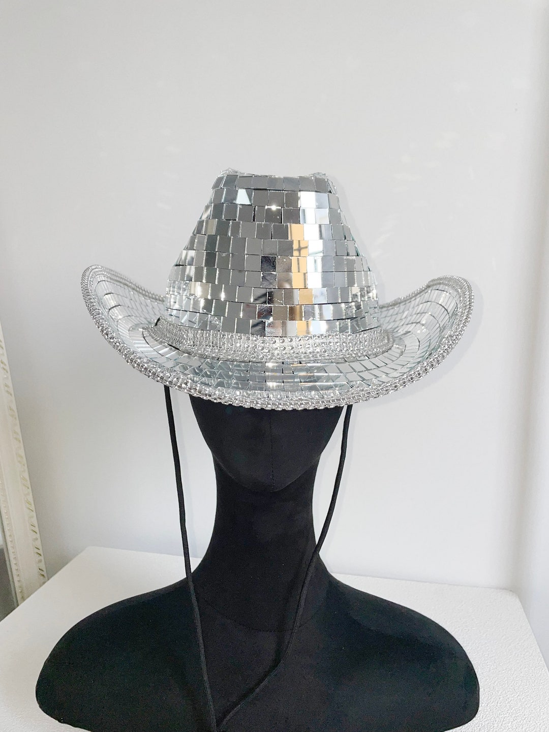 Disco Cowboy Hat Disco Ball Hat Bachelorette Hat Mirror Etsy