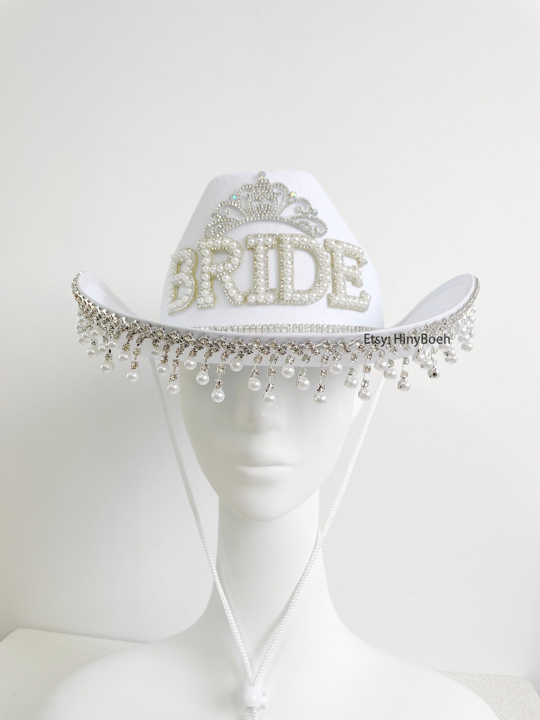 BRIDE Pearl Cowgirl Hat Bride Cowboy Hat Nashville Bachelorette Hat
