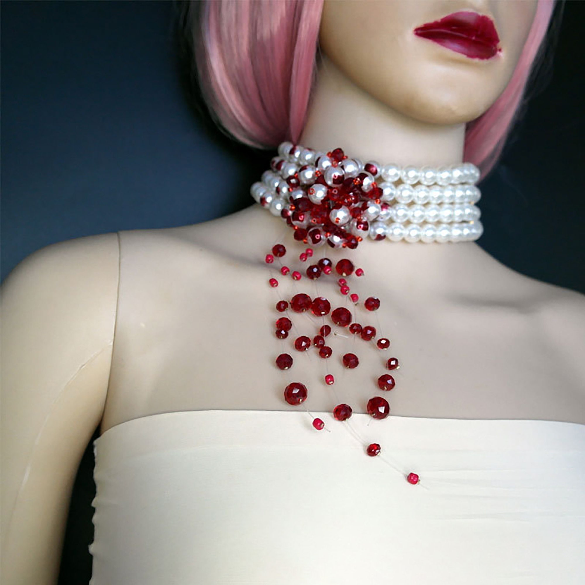 Cut throat pearl on sale necklace