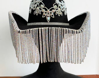 Personalized Rodeo Party Cowboy Hats with Rhinestone Tassels, Hen Party Accessories, Cowgirl Hats Bridal Shower Decor, Bride to be Gift