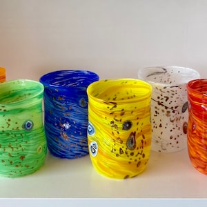 Set of 6 Murano glass glasses