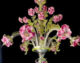 Rose garden chandelier by Maestro Rodolfo Morucchio known as "Scaeta"