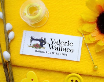 Custom Fabric Sewing Labels, Product Tags Handmade Items, Color Clothing Labels, Logo labels, Folded labels, Garment Personalized Fold Over