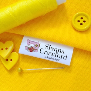 Custom Sewing Labels, Full Color, Clothing Labels, Logo labels, Folded labels, Garment Personalized Fold Over, Fabric Knitting Sewing Tags