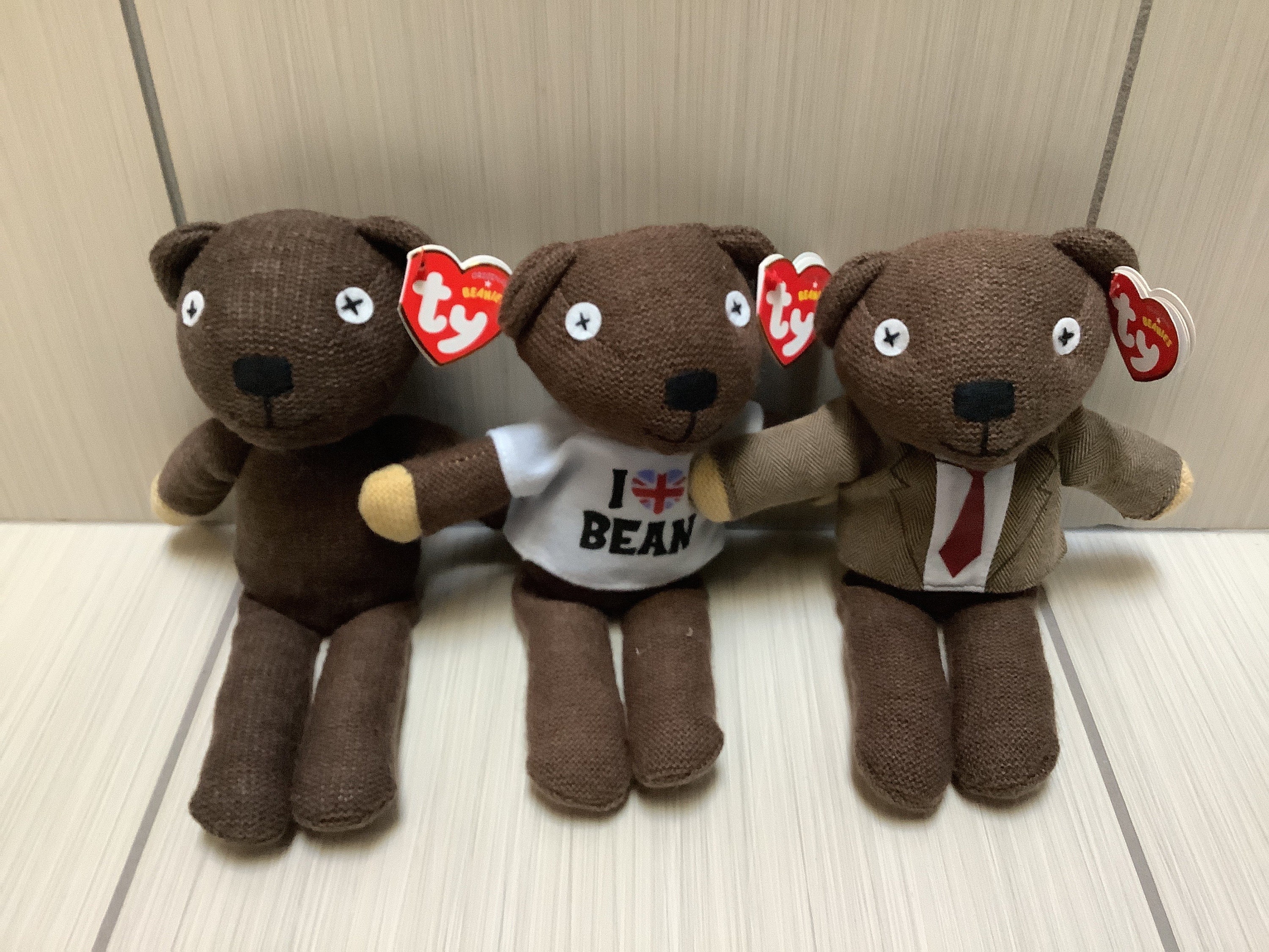 ty “Teddy ~ I love Bean ~ Suit Mr Bean “ beanie baby