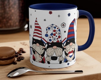 Les Pays-Bas sont là où se trouve le Gnome ! Dutch Gnomes - Tasse à café Accent, 11oz / 325ml, Idée cadeau mignonne et drôle