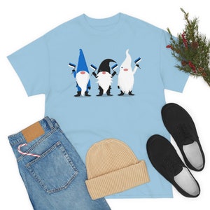 Estonian Unisex T-Shirt / Estonian Gnomes, National Flag / Blue, Black, White, Eesti Flag colors